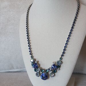 Sorrelli Sapphire + Aqua Crystal Statement Necklace